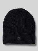 Beanie met omslag en labelpatch