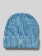 Beanie met omslag en labelpatch