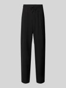 Tailored fit stoffen broek met bandplooien