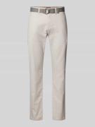 Slim fit broek met riem