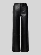 Wide leg broek in leerlook, model 'alina'