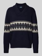 Wollen pullover met sjaalkraag, model 'Intarsie'