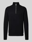 Gebreide pullover met ribboorden, model 'DANE'