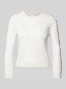 Gebreide pullover van lamswol met siersteentjes, model 'ELCE'