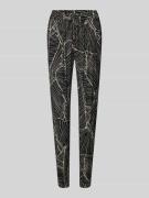 Slim fit stoffen broek met structuurmotief, model 'marita'