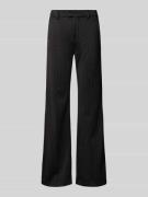 Straight leg stoffen broek met riemlussen, model 'Joanna'