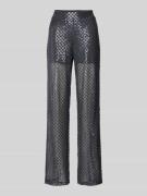 Loose fit mesh broek met pailletten, model 'SAFINA'