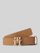 Leren riem met labeldetail en pinsluiting