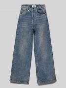 Wide leg jeans met labelpatch