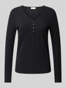 Slim fit shirt met lange mouwen met henley hals