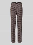 Slim fit stoffen broek met vaste persplooien