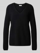 Regular fit gebreide pullover met V-hals en raglanmouwen