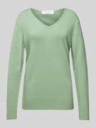 Gebreide pullover met afgeronde V-hals