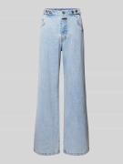 Straight leg jeans met labelapplicatie