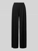 Wide leg stoffen broek met platte plooien