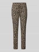 Skinny fit stoffen broek met tunnelkoord