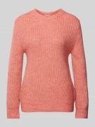 Regular fit gebreide pullover met ribboorden