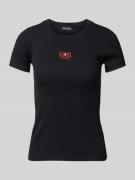 Slim fit T-shirt met labelstitching