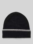 Wollen beanie met omslag in riblook