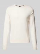 Wollen pullover van scheerwol met labeldetail, model 'Leno'