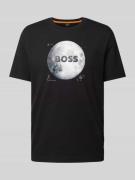 T-shirt met motief- en labelprint, model 'Moon'