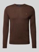 Slim fit gebreide pullover van zuivere wol