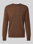 Gebreide pullover van lanawol met ronde hals