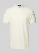 Custom slim fit poloshirt van puur katoen