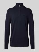 Regular fit gebreide pullover met opstaande kraag