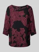 Regular fit blouse van viscose met 3/4-mouwen