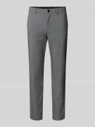 Slim fit stoffen broek met riemlussen, model 'ROBERT'