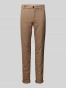 Slim fit chino met persplooien, model 'MARCO'