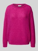 Gebreide pullover met extra brede schouders