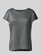 Loose fit top van viscosemix met effectgaren, model 'SARAH AVA'