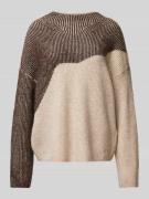 Gebreide pullover met geribde ronde hals, model 'KARLA'