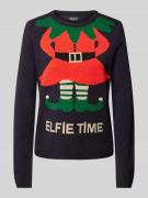 Gebreide pullover met ronde hals, model 'XMAS SELFIE'