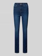 Skinny fit jeans met labelstitching, model 'NORA'