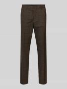 Slim fit pantalon van flanel met ruitmotief, model 'S.O PURE'