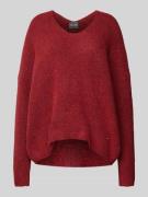 Gebreide pullover met V-hals, model 'THORA'