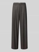 Wide leg stoffen broek met bandplooien, model 'DOMINIQUE'