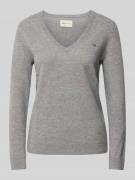 Wollen pullover met V-hals