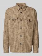 Overshirt met structuurmotief, model 'BOXY-MASONBOUCLE'