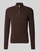 Gebreide pullover met opstaande kraag, model 'THEO'