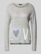 Gebreide pullover met siersteentjes, model 'LOVE'