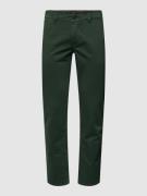 Slim fit chino met labeldetail, model 'Schino'