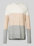 Regular fit gebreide pullover met katoen en colour-blocking