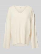 Relaxed fit gebreide pullover met viscose en hoge zijsplitten, model '...