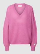 Gebreide pullover met V-hals, model 'Airy'