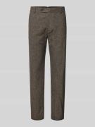 Slim fit pantalon met knoop- en ritssluiting