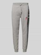 Slim fit sweatpants met labelprint